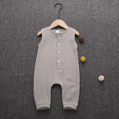 

Summer Infant Baby Boys&Girls Ruffles Solid Vest Romper Jumpsuit Clothes