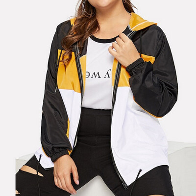 

Gobestart Women Casual Plus Size Autumn Long Sleeve Zipper Thin suits Hooded Sport Coat