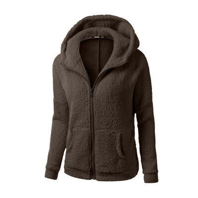 

Women Thicken Fleece Winter Warm Jacket Hooded Zipper Overcoat Outwear