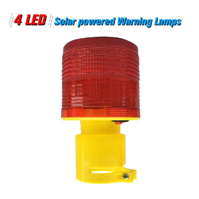 

Solar Warning Lights 4pcs Leds White Light Solar-powered Warning Lamps Obstruction Lamp Beacon Light Traffic Warning LightsTowe