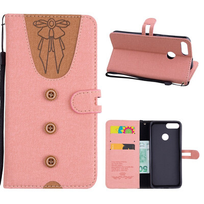 

MOONCASE Huawei P Smart splicing embossed womens leather case - powder