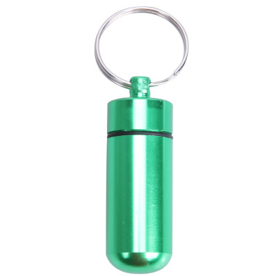 

Waterproof Sealing Aluminum Alloy Pill Box Drug Holder Keychain Container