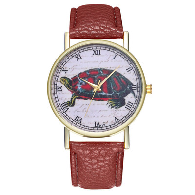 

Susenstone High Quality 2018 Hot Sale Women Fashion Tortoise Luxury Leisure Leather Stainless Steel Quartz Watch Gift &Ff
