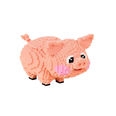 

Pink Pig Pet Cartoon Model Building Blocks Bricks Kids DIY Birthday Christmas Gifts Toys Diamond Doll Pressure Release