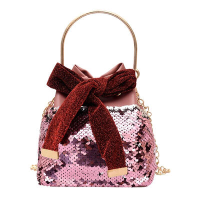 

Sequins Drawstring Bucket Women Crossbody Handbags Shoulder Messenger Bags