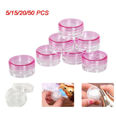 

5152050 Pcs Transparent Pink Plastic Sample Container Cream Packing Box Cosmetics Storage 3ml