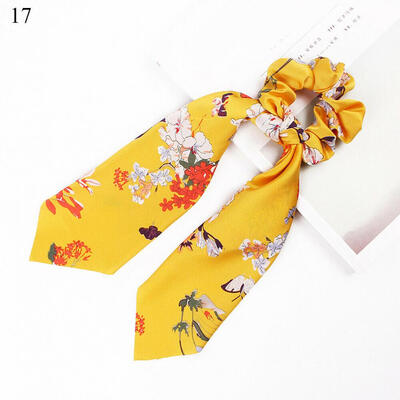 

Women Girl Bow Satin Ribbon Ponytail Scarf Hair Tie Rope Scrunchies Elastic Band
