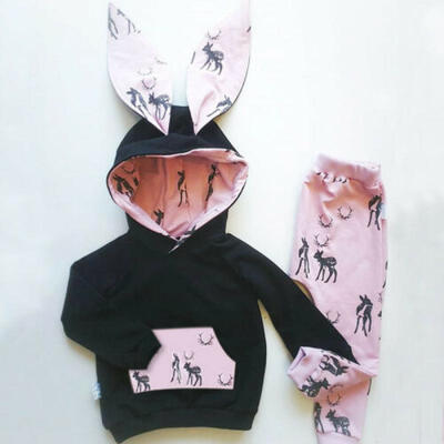 

Toddler Infant Baby Boy Girl Top Romper Jumpsuit Hooded Pants Clothes Outfit Set