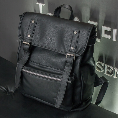 

New pattern fashion Male style Backpack Pu Leather knapsack High-capacity Retro Schoolbag