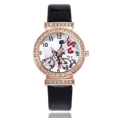 

New womens watch dial with diamond tree belt quartz watch