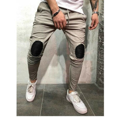 

Mens Slim Fit Urban Straight Leg Trousers Casual Pencil Jogger Cargo Pants