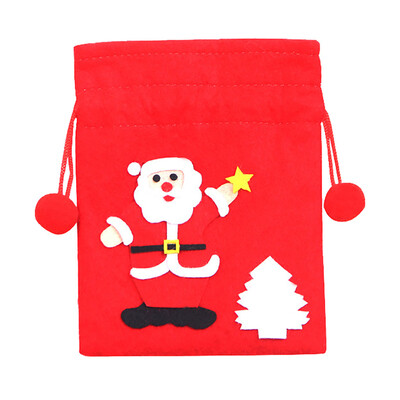 

Tailored Christmas Sled Shape Portable Candy Bag Cartoon Deer Pattern Apple pouch Snowman