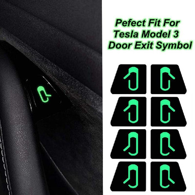 

Car Door Open Exit Sticker Decal Interior Decoration Open Button Reminder Fit for Tesla Model 3