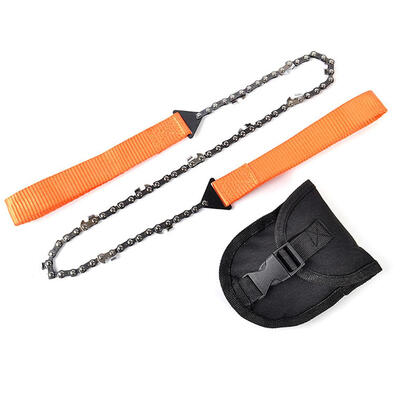 

Outdoor Camping Orange Braided Handle Hand Zipper Saw Survival Equipment
