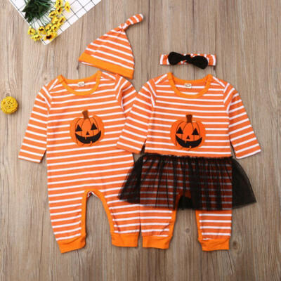 

Newborn Baby Girl Boy Halloween Clothes Long Sleeve Romper Jumpsuit Dress Outfit