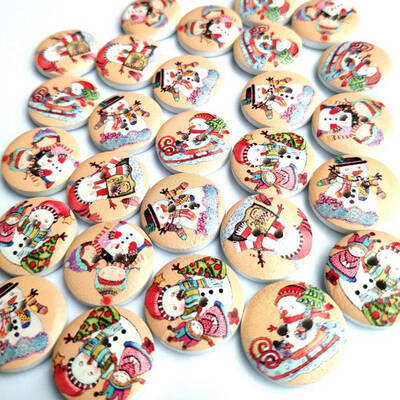 

50PCS Christmas Snowman Buckle DIY Scrapbooking Crafts Household Patchwork Decorative Mixed 20 Mm Buttons Sewing Accessories