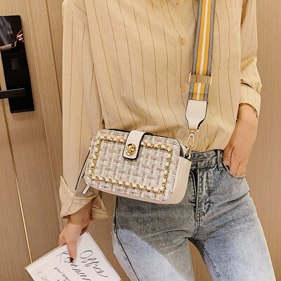 

Advanced sense bag foreign air female bag 2019 new wave Korean version of the wild texture Messenger bag chain fashion small square bag
