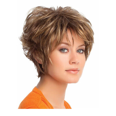 

High-temperature Synthetic Fiber Synthetic Curly Wigs for Women Short Small Curl Wig Natural Brown Hair