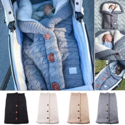 

Newborn Baby Infant Knit Swaddle Wrap Swaddling Blanket Winter Warm Sleeping Bag