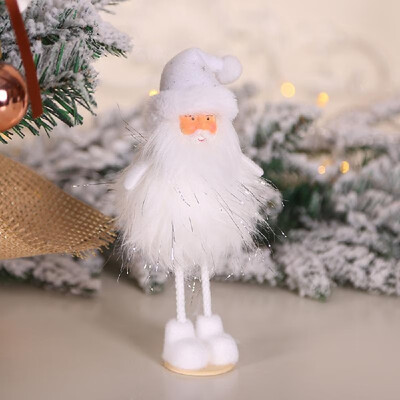 

Christmas Ornaments Silver Silk Plush Standing Pose Snowman Princess Doll Window Decoration