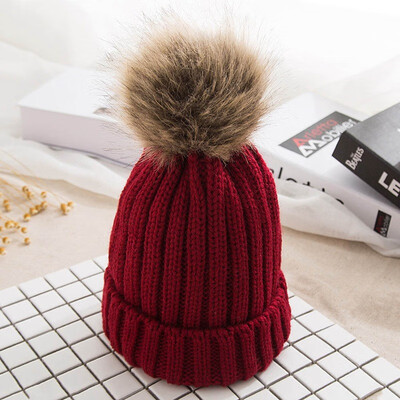 

Korean version Winter Thickening Knit hat Imitation mink hair Hat Hairball Keep warm Hedging cap