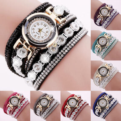 

Jerry Women Fashion Casual Decor Round Rhinestone Bracelet Watch