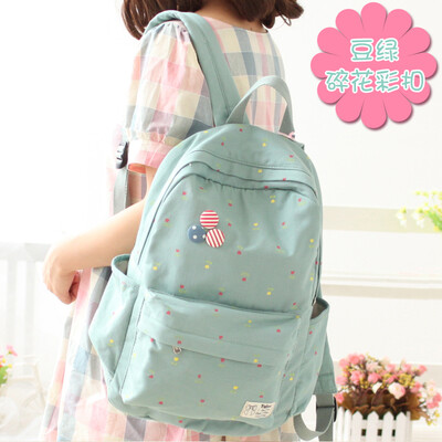 

Canvas bag female backpack primary school junior high school junior high school simple Korean Mori campus backpack tide large capa