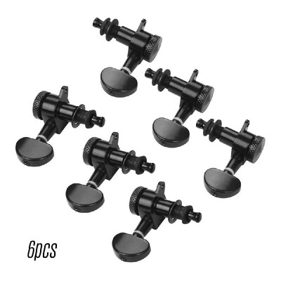 

Alloy Metal Electric Guitar Machine Heads Knobs String Tuning Peg Locking Tuners Pack of 6 Pieces 3L3R with Mounting Screws&Fe
