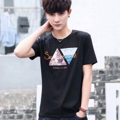 

Men Casual Short Sleeve Bottoming Round Collar T-shirt Cartoon Print Loose Wild Tops