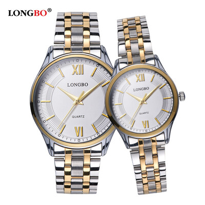 

80231 business casual waterproof quartz watch mens steel belt mens watch fashion couple pair table