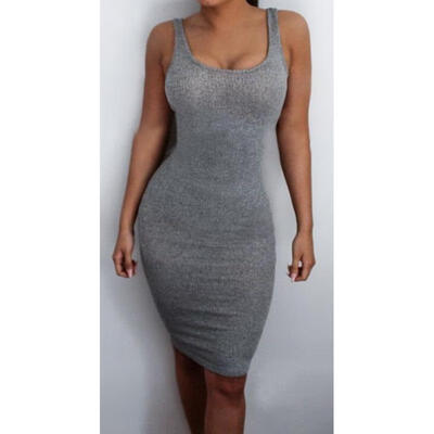 

Fashion Womens Bodycon Ladies Sexy Pencil Cocktail Party Evening bandage Dress Size 6 - 14 grey