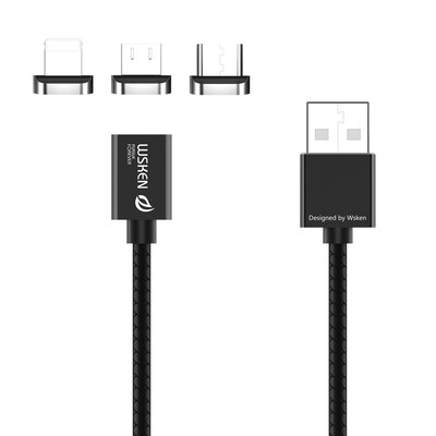 

WSKEN X1 3 in 1 Metal Magnetic Cable Micro USBType CLightning Charger Cable Date Line Converter