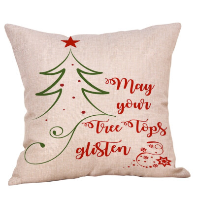 

〖Follure〗Merry Christmas Pillow Cases Cotton Linen Sofa Cushion Cover Home Decor