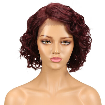 

Noble Peruvian Wavy Human Hair Wigs Remy Water Wave Wig Perruque Cheveux Humain Free Shipping