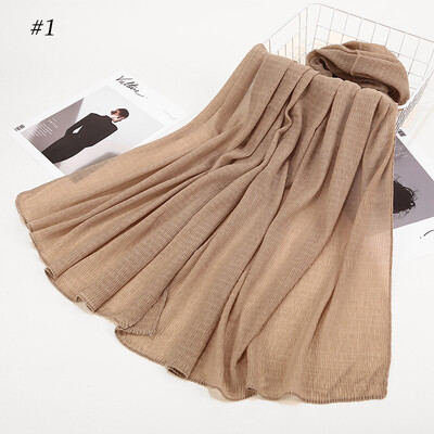 

Cross-border exclusive for AliExpress wish Muslim Arab Hui pure color cotton crease cotton scarf scarves