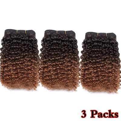 

8 inch Weave Hair Extension Afro Kinky Curly Weft Hair Weave Bundles Synthetic Braid Hair Mambo Twist Ombre Hair for Women