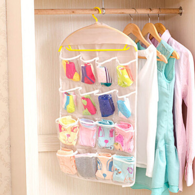 

New Popular Foldable Storage Bag 16 Pockets Hanging Bag Socks Shoe Toys Underwear Storage Tidy Wall Hanging Closet Organizer