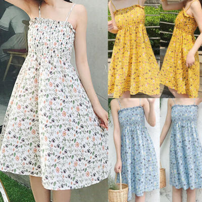 

Womens Boho Short Mini Dress Summer Beach Cocktail Evening Party Floral Sundress
