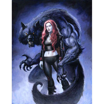 

5D DIY Full Drill Diamond Painting Wolf Women Cross Stitch Embroidery Kits