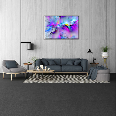 

Toponeto Framed Modern multicoloured blue Canvas Wall Abstract Art Picture Large Print