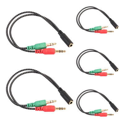 

5 x Stereo 35mm Jack 1 Female to 2 Male Headphone Mic Audio Splitter Cable