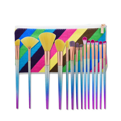 

Toponeto New 14pcs Makeup Brushes set Fondation Eyeshadow Cosmetic Tool with Leather