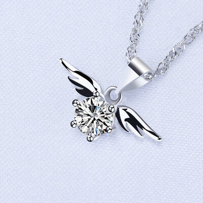 

Fashion Jewelry Angel Wing Cubic Zircon Pendant Necklace For Women Concise All Match Necklace Pendant