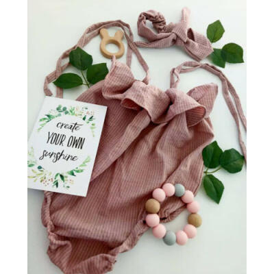 

Newborn Baby Girl Romper Jumpsuit Bodysuit Infant Headband Clothes Outfit Set AU