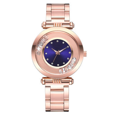 

Reloj Mujer Women Luxury Watch Stainless Steel Analog Quartz Wristwatch Rolling Diamond Clock Rose Gold Dress Watches 2019