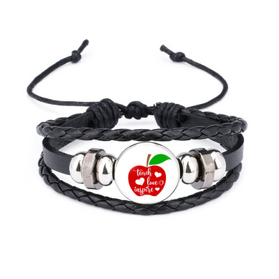 

Teach Teacher Multilayer Woven Bracelets Bangles For Men Women Fashion Jewelry Gifts