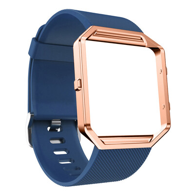 

〖Follure〗Silicon Bracelet Watch Band Wrist Strap With Metal Frame For Fitbit Blaze