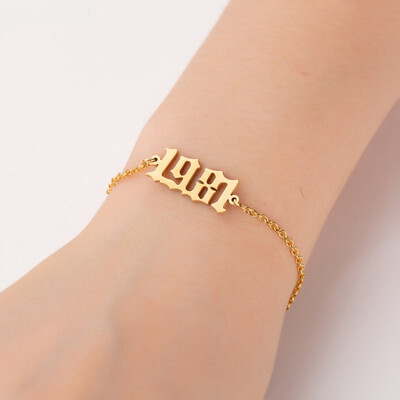 

1980-2000 Pendant Charm Bracelets Stainless Steel Chain Jewelry Gifts For Women Men Baby Child Time Past Birthday Gifts