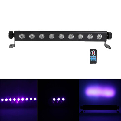 

Ktaxon UV LED Bar 9Pcs LED 260W Light Remote Control Stage DJ Lighting for Disco Black