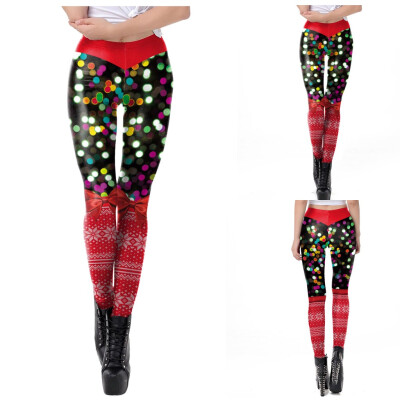 

Tailored Women Fashion High Waist Yoga Christmas Print Running Sports Pants Trouser